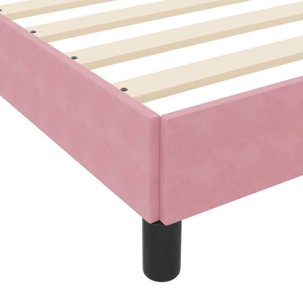 Boxspringbett mit Matratze Rosa 140 x 190 cm Samt