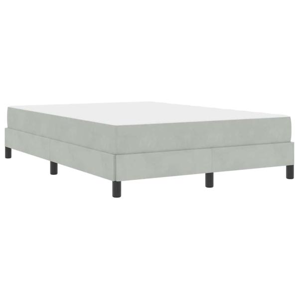 Boxspringbett mit Matratze Hellgrau 140 x 200 cm Samt