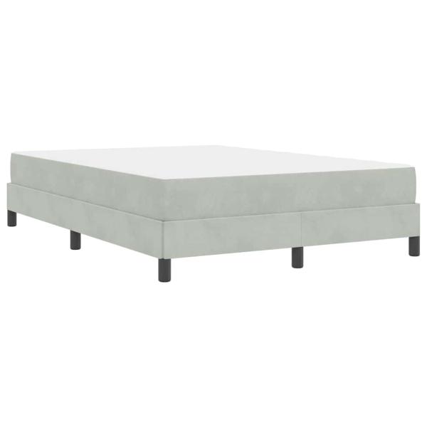 Boxspringbett mit Matratze Hellgrau 140 x 200 cm Samt