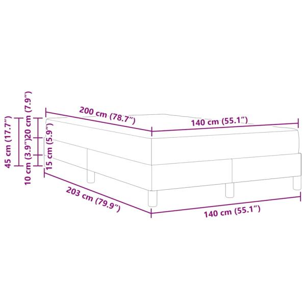 Boxspringbett mit Matratze Dunkelblau 140 x 200 cm Samt