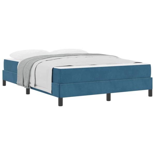 Boxspringbett mit Matratze Dunkelblau 140 x 200 cm Samt