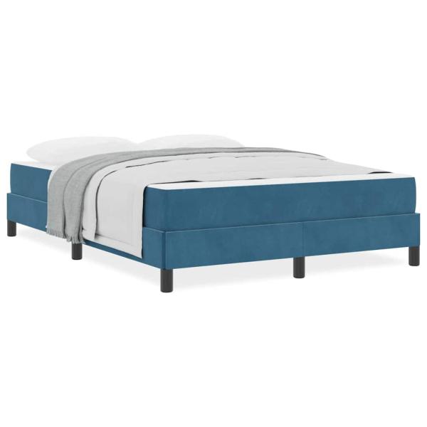 Boxspringbett mit Matratze Dunkelblau 140 x 200 cm Samt