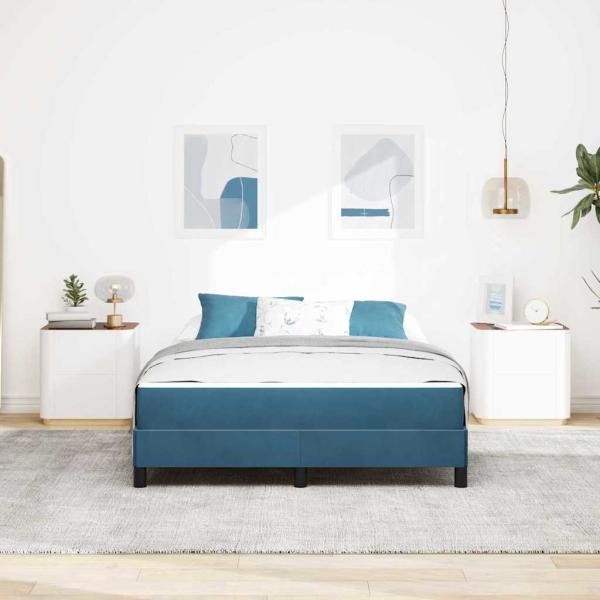 Boxspringbett mit Matratze Dunkelblau 140 x 200 cm Samt