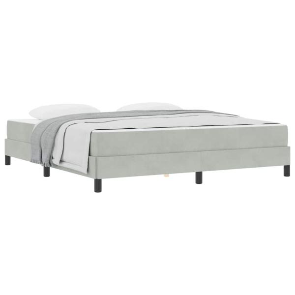 Boxspringbett mit Matratze Hellgrau 180 x 200 cm Samt