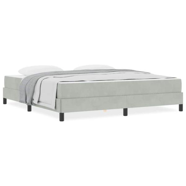 Boxspringbett mit Matratze Hellgrau 180 x 200 cm Samt