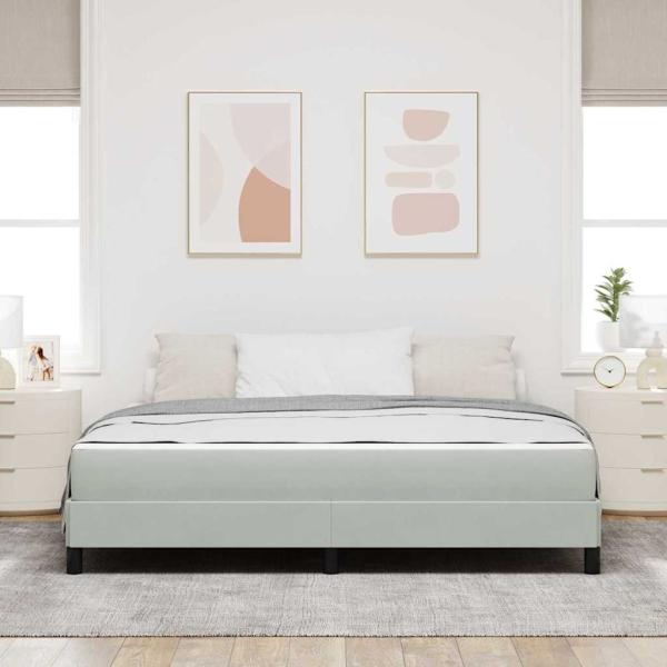 Boxspringbett mit Matratze Hellgrau 180 x 200 cm Samt