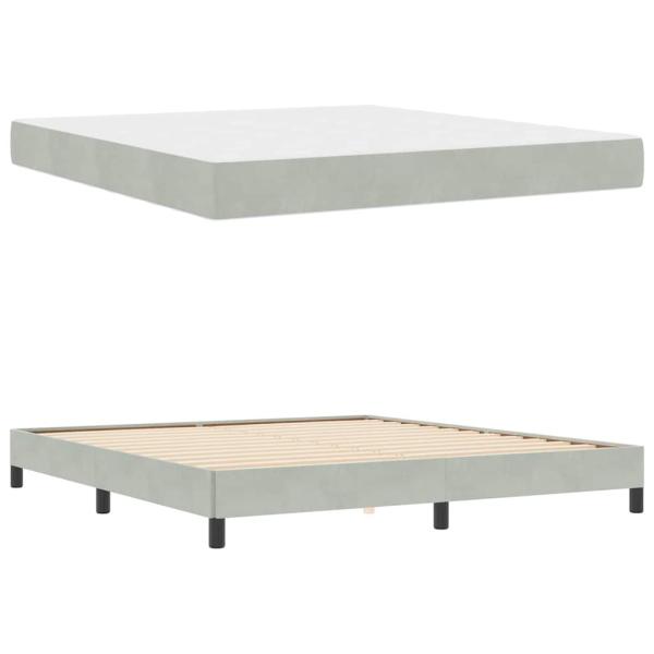 Boxspringbett mit Matratze Hellgrau 180 x 200 cm Samt