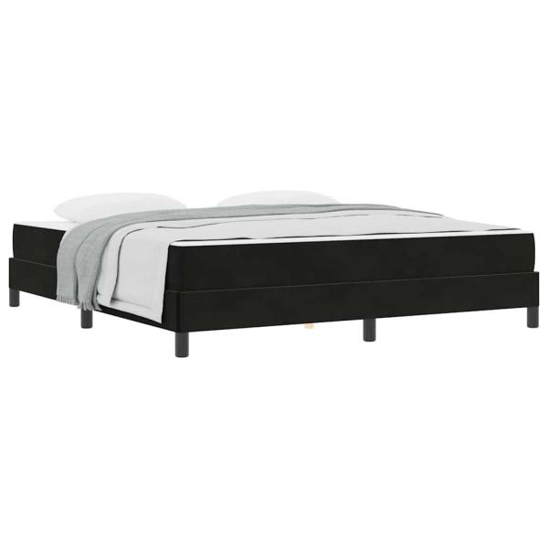 Boxspringbett mit Matratze Schwarz 180 x 200 cm Samt