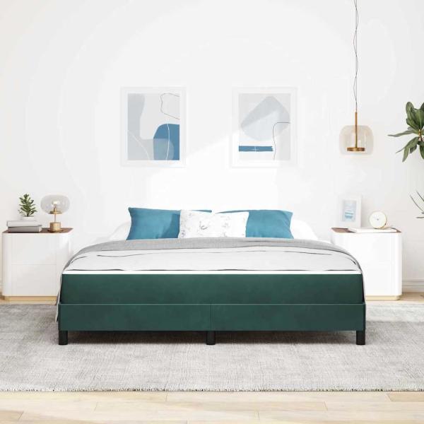 Boxspringbett mit Matratze Dunkelgrün 180 x 200 cm Samt