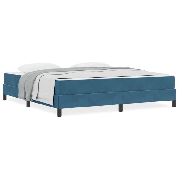 Boxspringbett mit Matratze Dunkelblau 180 x 200 cm Samt