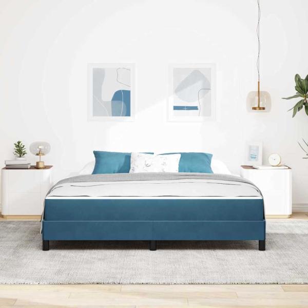 Boxspringbett mit Matratze Dunkelblau 180 x 200 cm Samt