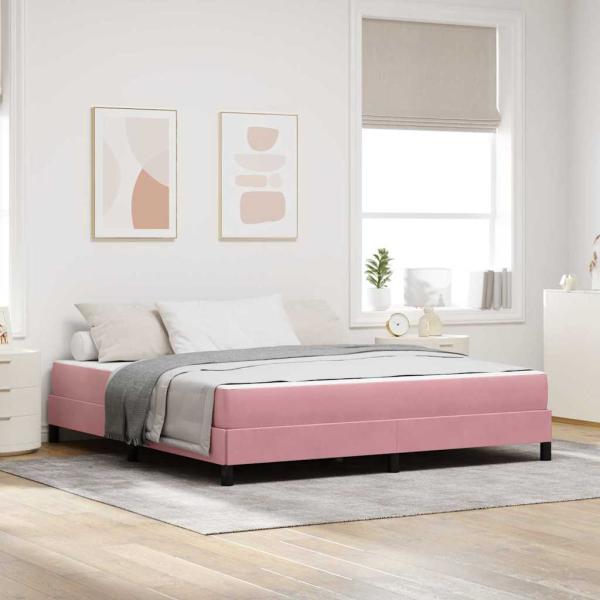 ARDEBO.de - Boxspringbett mit Matratze Rosa 180 x 200 cm Samt