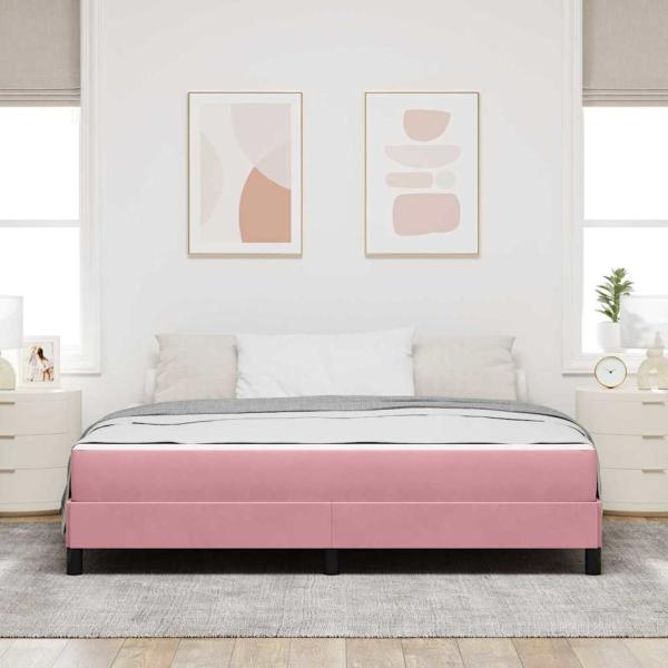 Boxspringbett mit Matratze Rosa 180 x 200 cm Samt