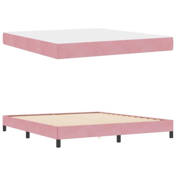 Boxspringbett mit Matratze Rosa 180 x 200 cm Samt