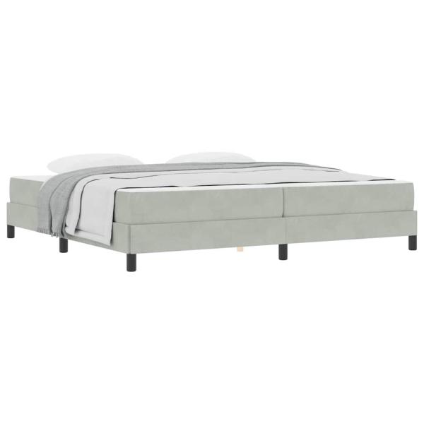 Boxspringbett mit Matratze Hellgrau 200 x 200 cm Samt