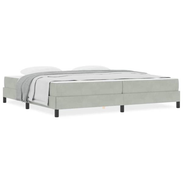Boxspringbett mit Matratze Hellgrau 200 x 200 cm Samt