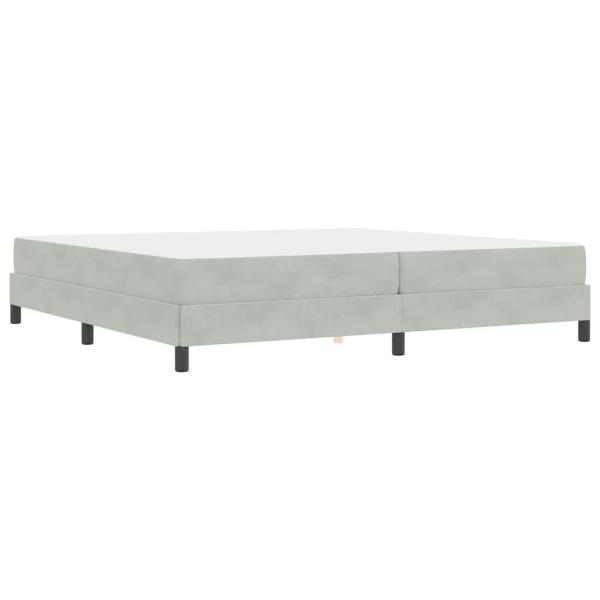 Boxspringbett mit Matratze Hellgrau 200 x 200 cm Samt