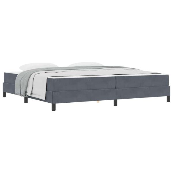 Boxspringbett mit Matratze Dunkelgrau 200 x 200 cm Samt