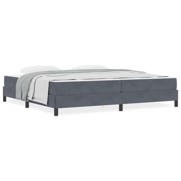 Boxspringbett mit Matratze Dunkelgrau 200 x 200 cm Samt