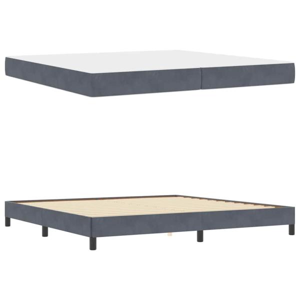 Boxspringbett mit Matratze Dunkelgrau 200 x 200 cm Samt