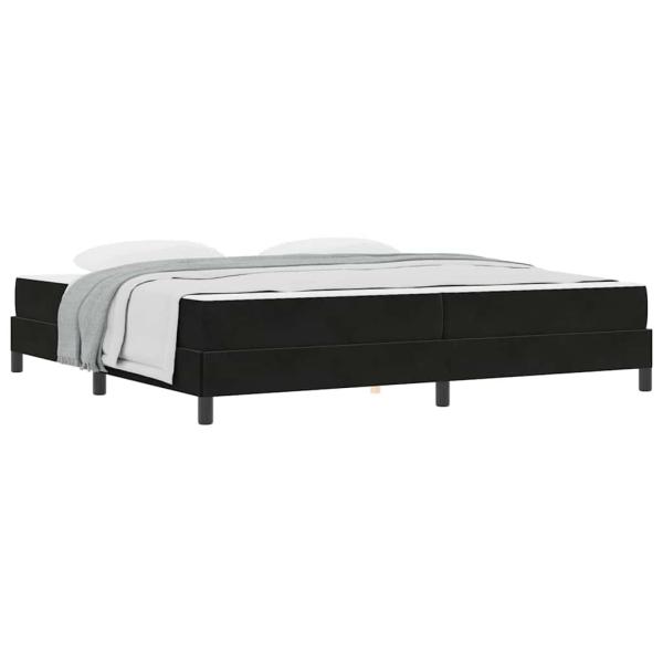 Boxspringbett mit Matratze Schwarz 200 x 200 cm Samt