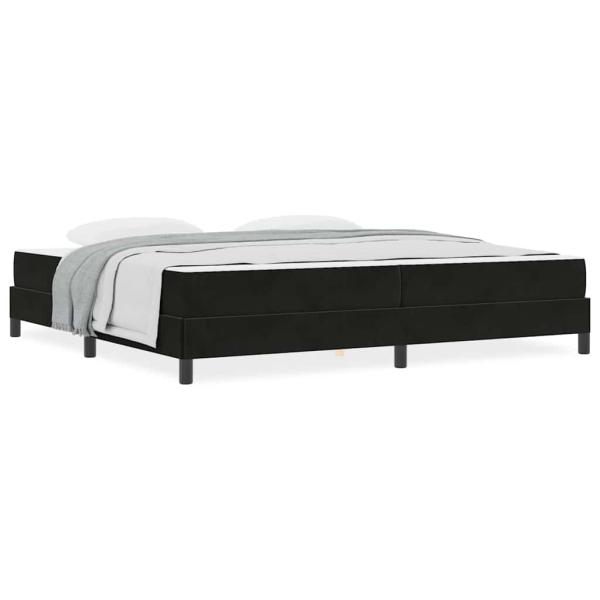 Boxspringbett mit Matratze Schwarz 200 x 200 cm Samt