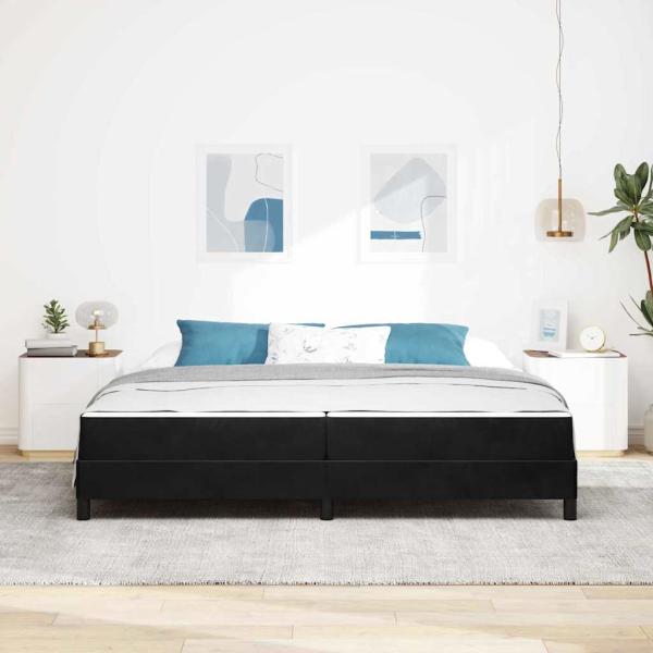Boxspringbett mit Matratze Schwarz 200 x 200 cm Samt