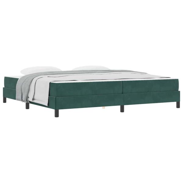 Boxspringbett mit Matratze Dunkelgrün 200 x 200 cm Samt