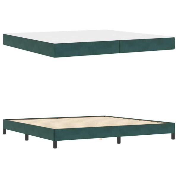 Boxspringbett mit Matratze Dunkelgrün 200 x 200 cm Samt