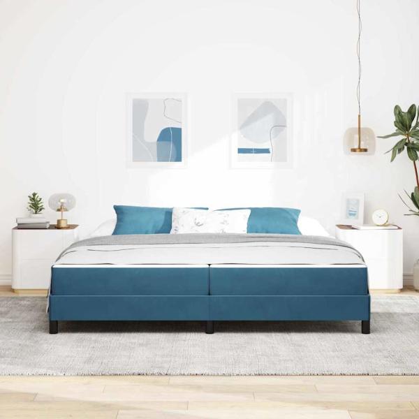 Boxspringbett mit Matratze Dunkelblau 200 x 200 cm Samt