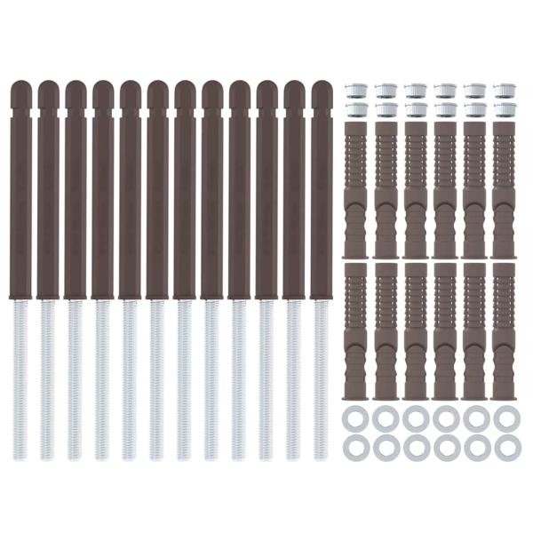 Schwebende Regalhalterungen 12 pcs Braun Ø10 x 170 mm Stahl