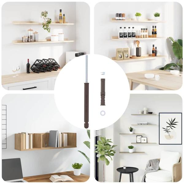 ARDEBO.de - Schwebende Regalhalterungen 12 pcs Braun Ø12 x 190 mm Stahl