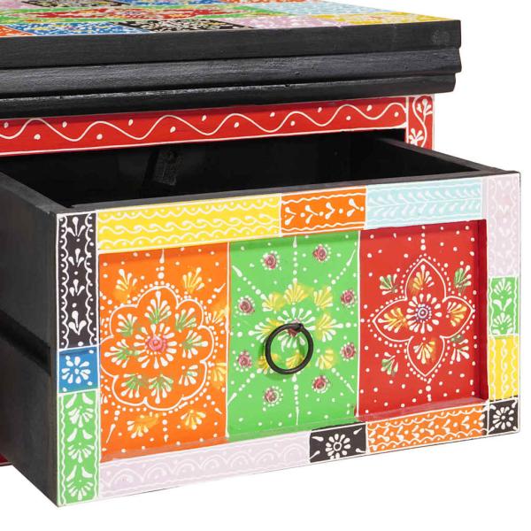 Nachttisch Bunt mit roten, grünen und gelben Fliesen S