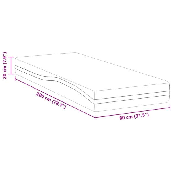 Matratzen Weiß, Grau 80 x 200 cm 100% Polyester Jacquardstoff