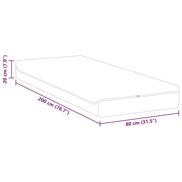 Matratzen Weiß, Grau 80 x 200 cm 100% Polyester Jacquardstoff