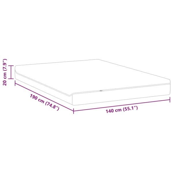 Matratzen Weiß, Grau 140 x 190 cm 100% Polyester Jacquardstoff