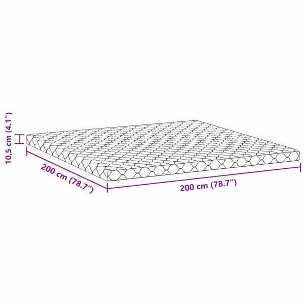 Matratze Weiß 200 x 200 cm Jacquard-Stoff