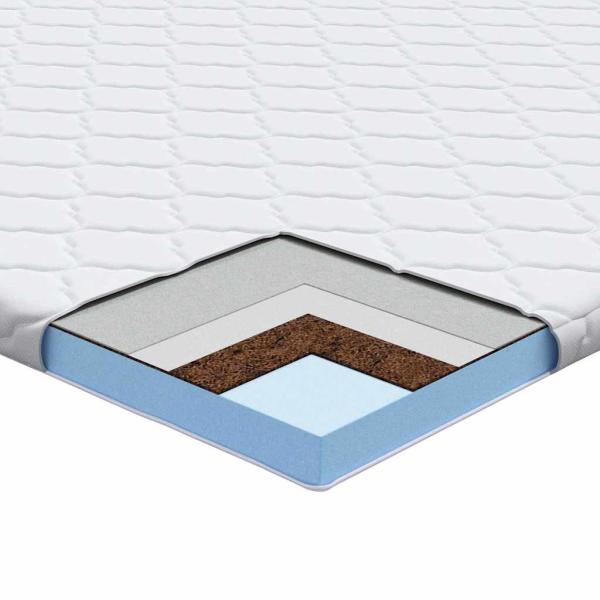 Kokosnuss Topper Weiß 160 x 200 cm Jacquard-Stoff