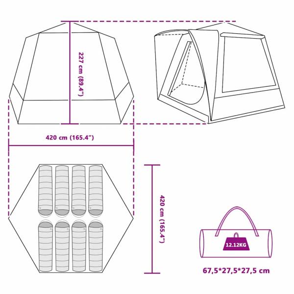 Zelt Grau und Orange Groß Polyester