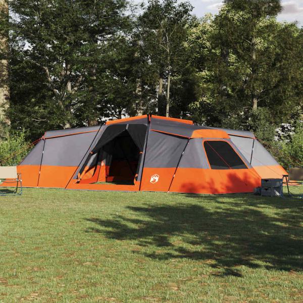 ARDEBO.de - Zelt Grau und Orange Groß Polyester und Fiberglas