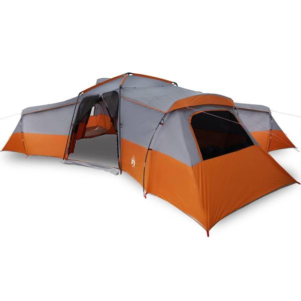 Zelt Grau und Orange Groß Polyester und Fiberglas