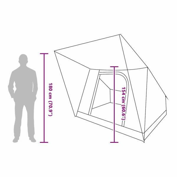Zelt Grau und Orange 282 x 225 x 154 cm
