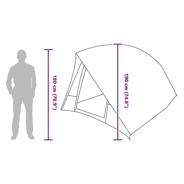 Zelt Grau und Orange 320 x 275 x 190 cm