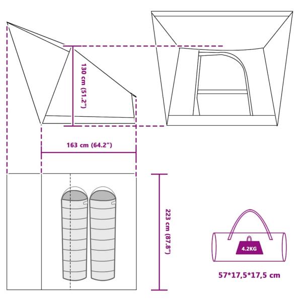 Zelt Blau 223 x 163 x 130 cm