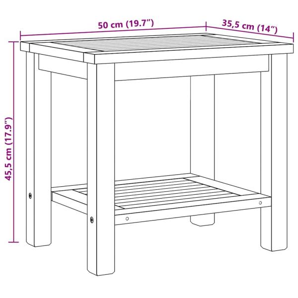 Couchtisch Braun 50 x 35 x 45 cm Massives Teakholz