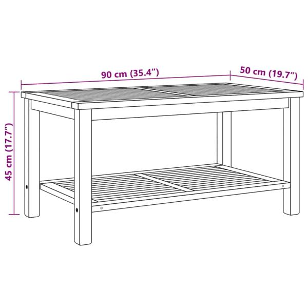 Couchtisch Braun 90 x 50 x 45 cm Massives Teakholz