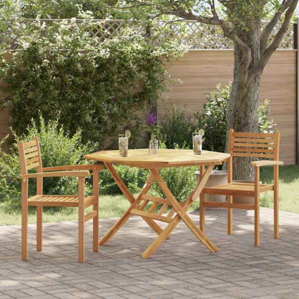 ARDEBO.de - Garten Stapelstühle 2 pcs Braun 55.5 x 55.5 x 90 cm