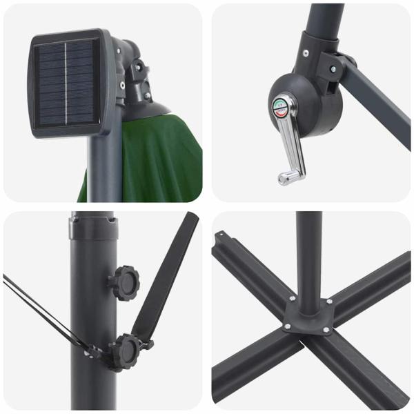 Auskragender Bananenschirm mit Schloss Grün 249 x 249 x 250 cm