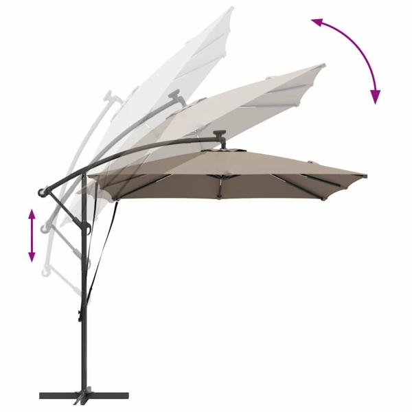 Sonnenschirm Taupe 249 x 249 x 250 cm Polyester und Aluminium