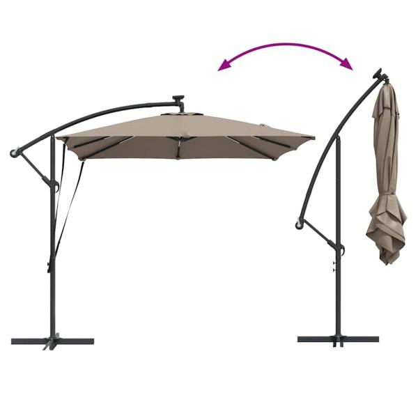 Sonnenschirm Taupe 249 x 249 x 250 cm Polyester und Aluminium